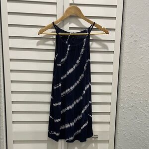 INC International Concepts Dark Blue and White Striped Tank Top